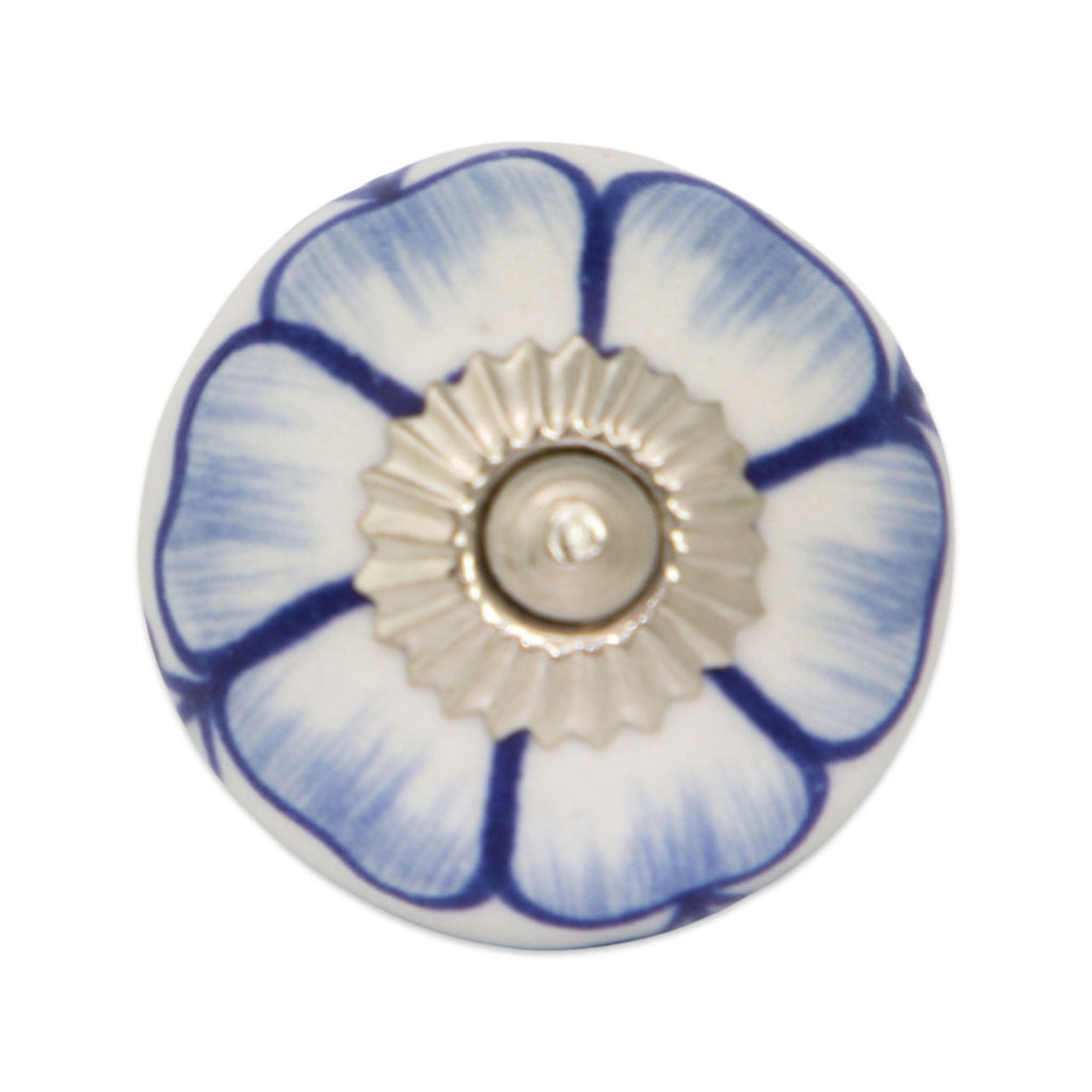 Ceramic Dresser Knob | Fancy Pansy, Made & Hand Painted in India