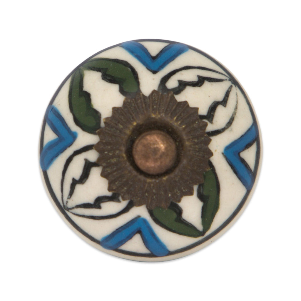 Ceramic Dresser Knob | Geome Tree, Made & Hand Painted in India