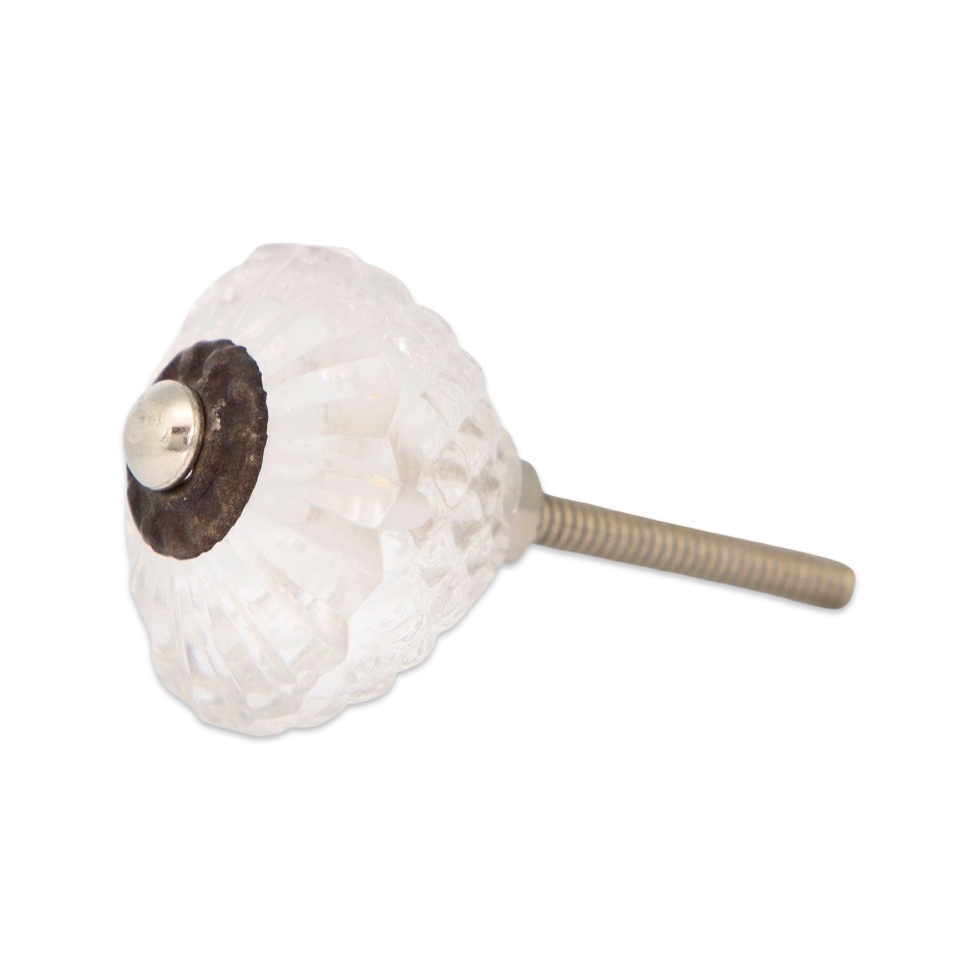 Cut Glass Dresser Knobs - Coronet