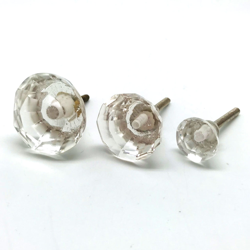 Dresser Knobs Princess Cut Glass | Clear, Made in India