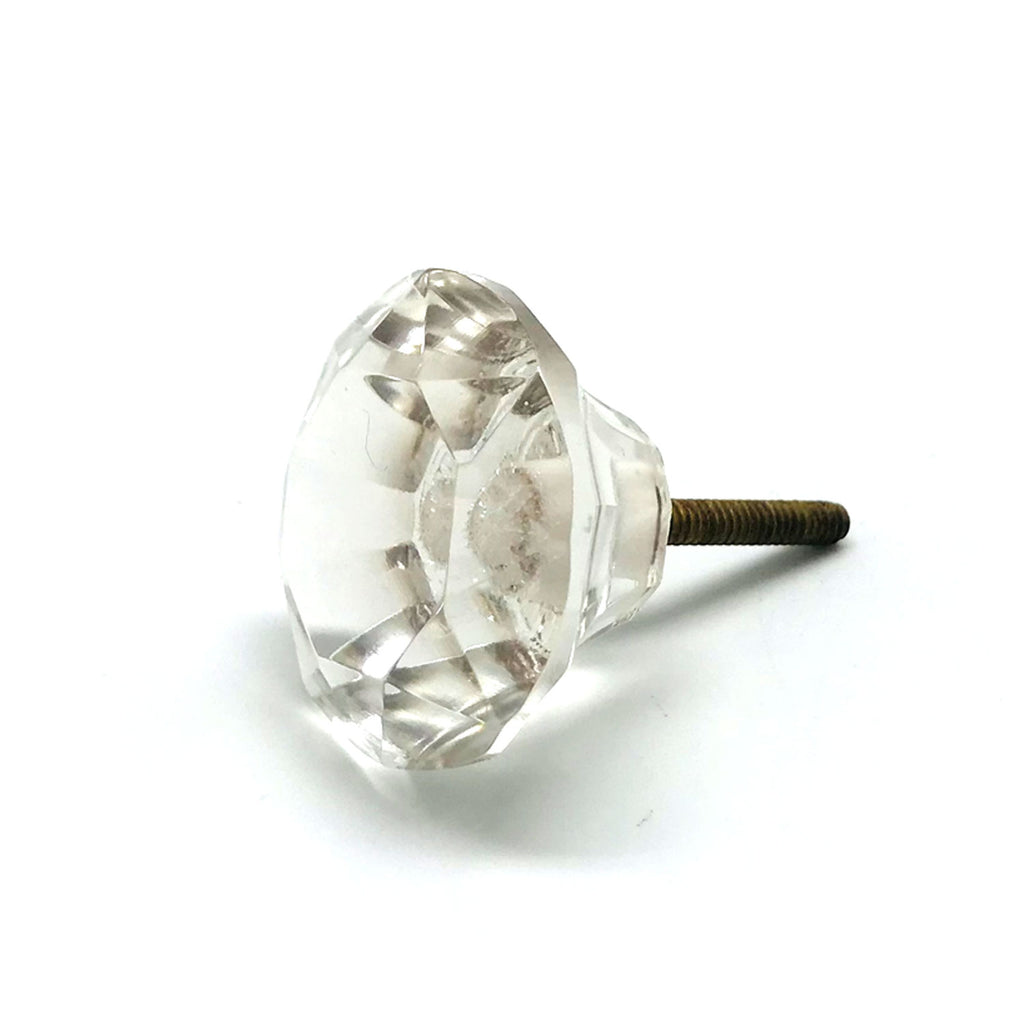Dresser Knobs Princess Cut Glass | Clear, Made in India