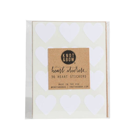 Knot and Bow Heart Stickers White