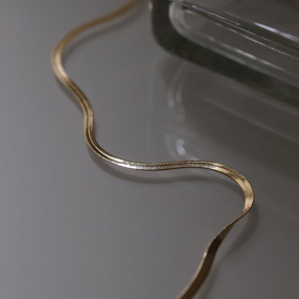 Lisbeth Jewelry Herringbone Necklace Gold Fill