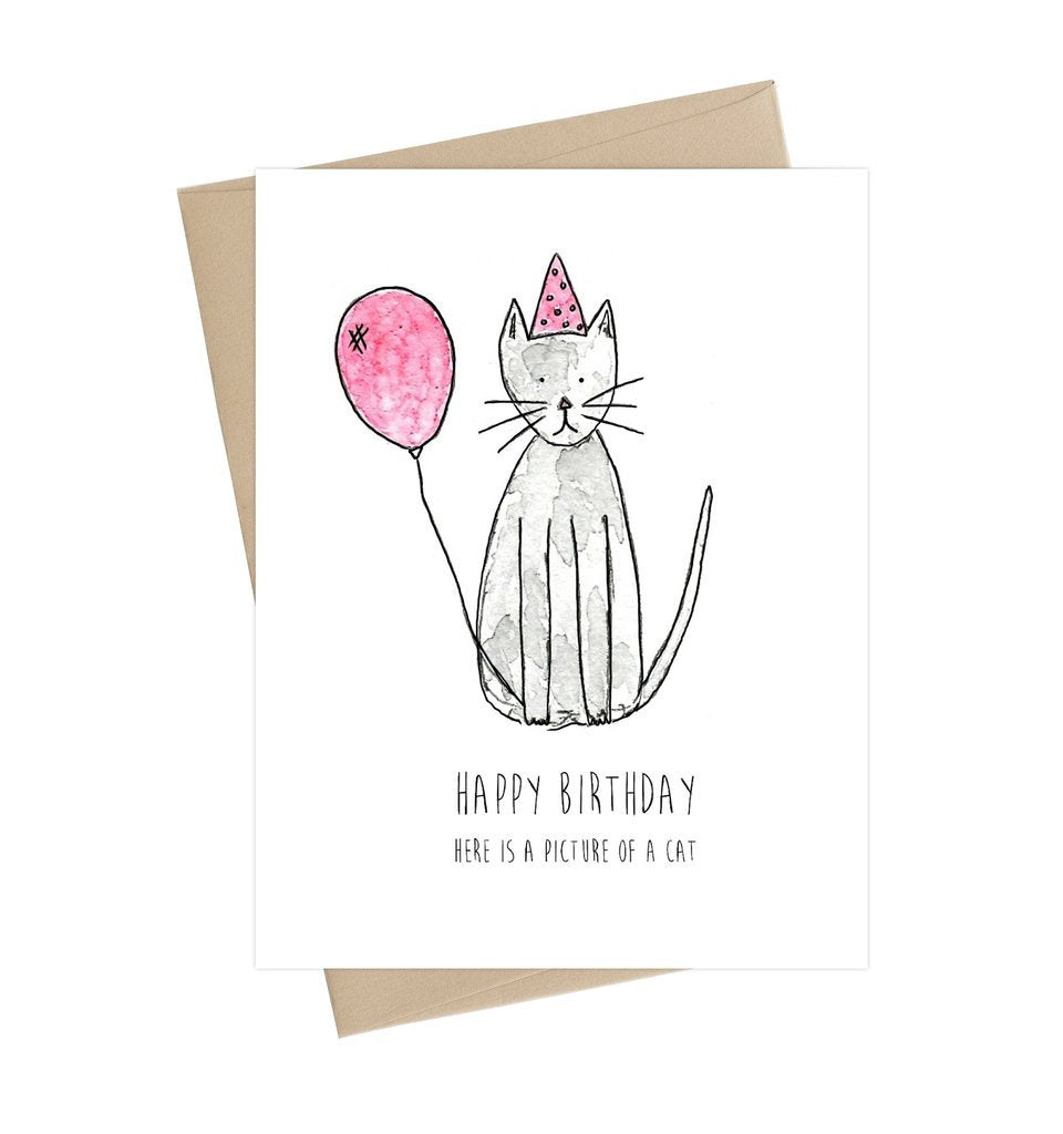 Little May Papery Birthday Card Cat | Printed in Canada