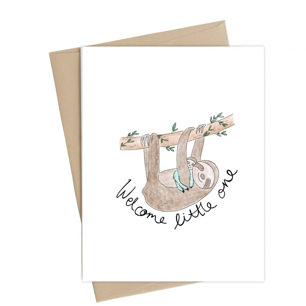 Little May Papery - New Baby Card - Welcome Baby Sloth