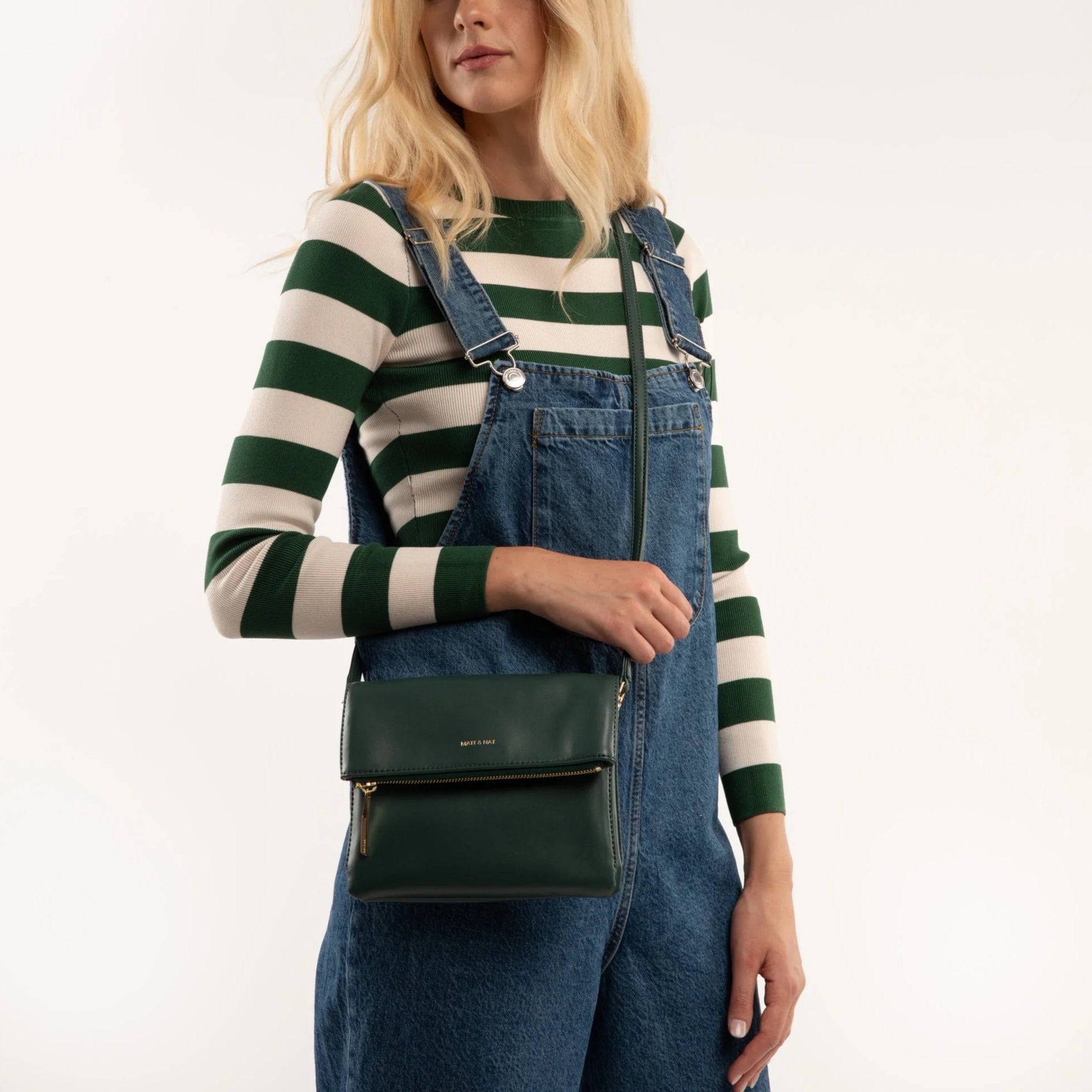 Matt & Nat Hiley Crossbody Bag - Loom Espresso, Vegan Leather