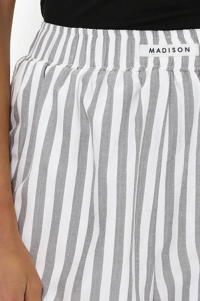 Madison the Label Jadana Shorts | Grey Stripe, Designed in Australia