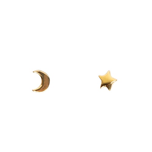 Mimi + Marge Star + Moon Studs | Gold, Designed in Vancouver