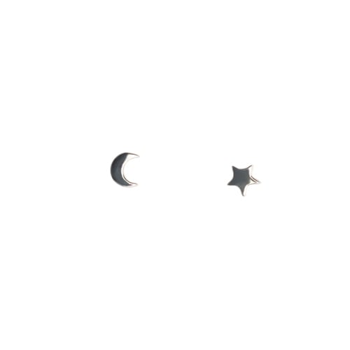 Mimi + Marge Star + Moon Studs | Silver, Designed in Vancouver