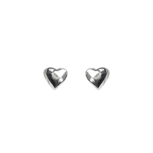 Mimi + Marge - Tiny Puffy Heart Studs - Silver