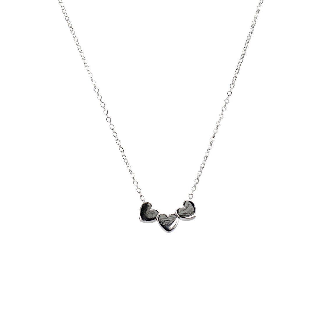 Triple Heart Necklace - Silver