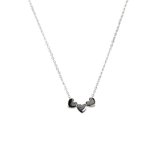 Triple Heart Necklace - Silver