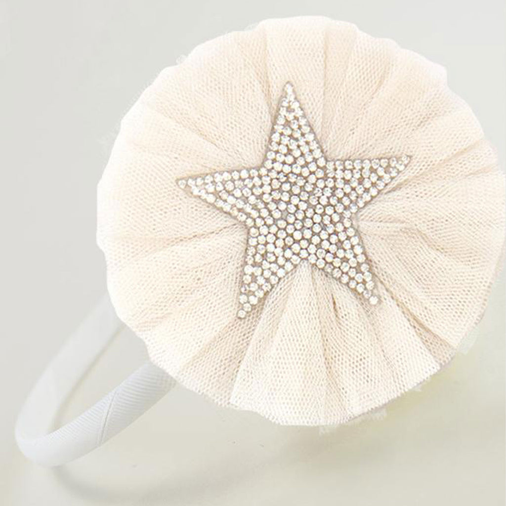 Miss Rose Sister Violet Child's Star Headband | Cream and Pink