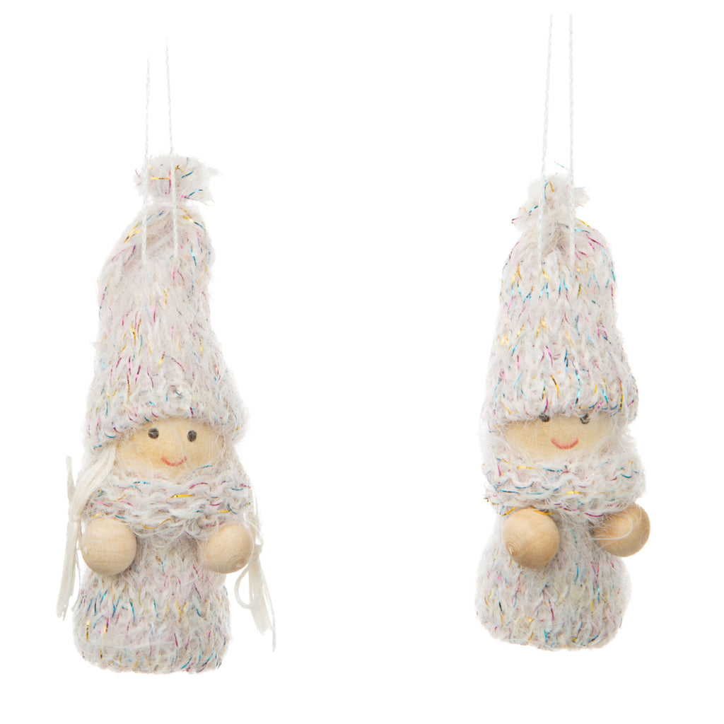 Fluffy Knit and Wooden Ornaments | Sparkle, Wooden