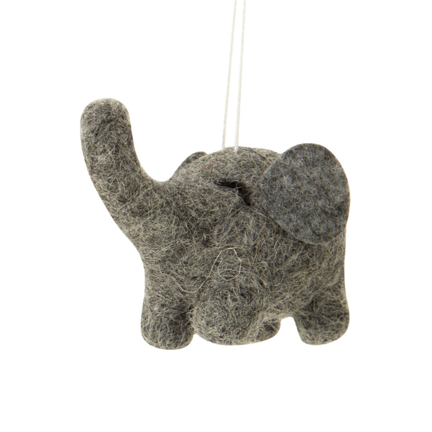 Felted Baby Elephant Ornaments | Grey & White