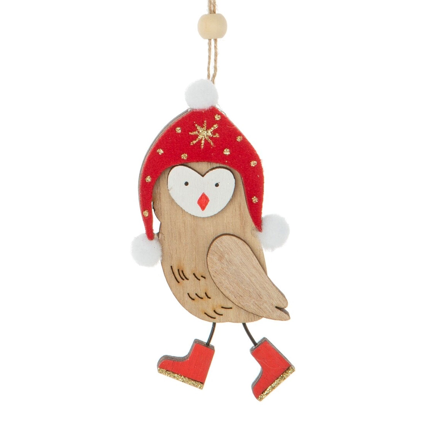 Owl Ornaments, 2 Styles | Wooden
