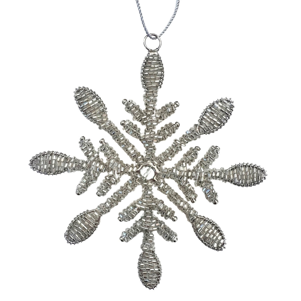 Glass Beaded Snowflake Ornament