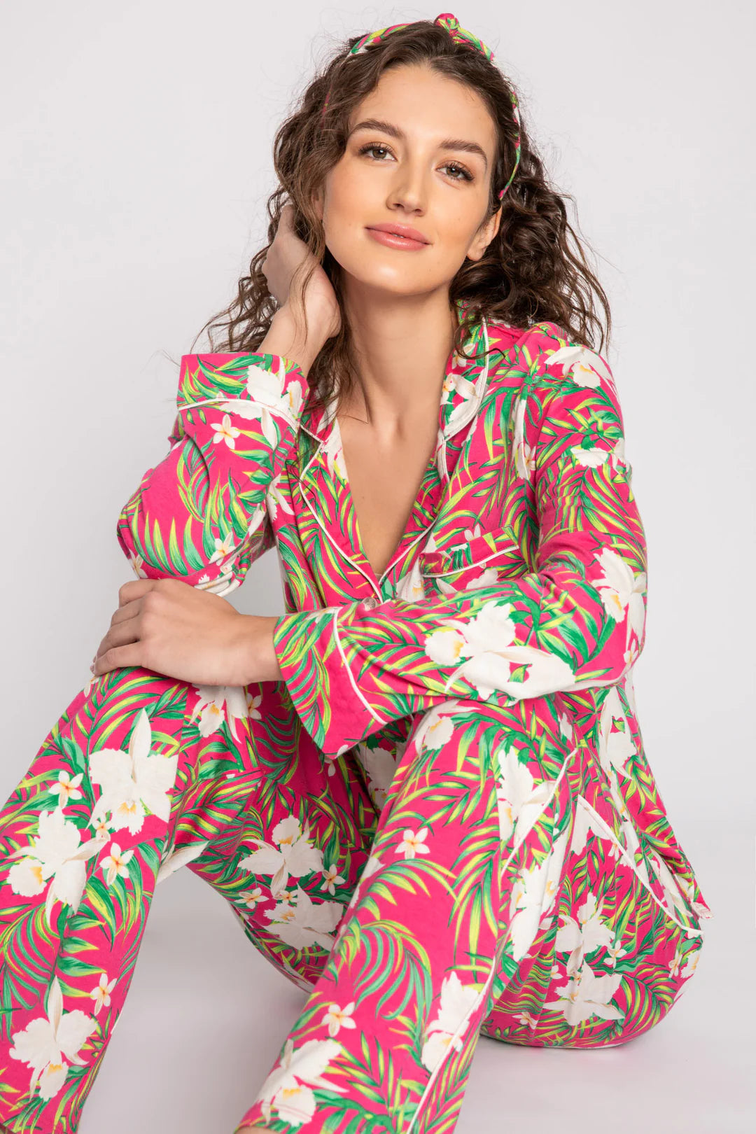 PJ Salvage Tropical PJ Set | Fuchsia, Designed in the USA