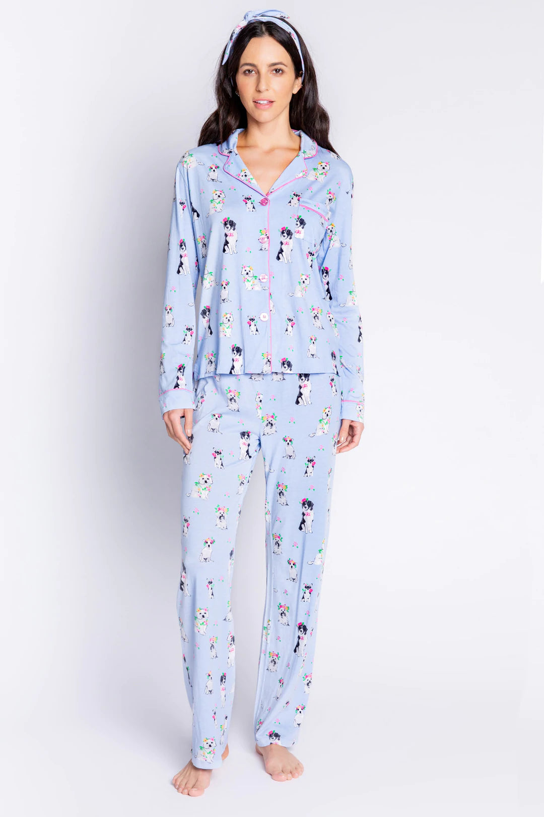PJ Salvage - Playful Prints Dogs PJ Set - Ice Blue