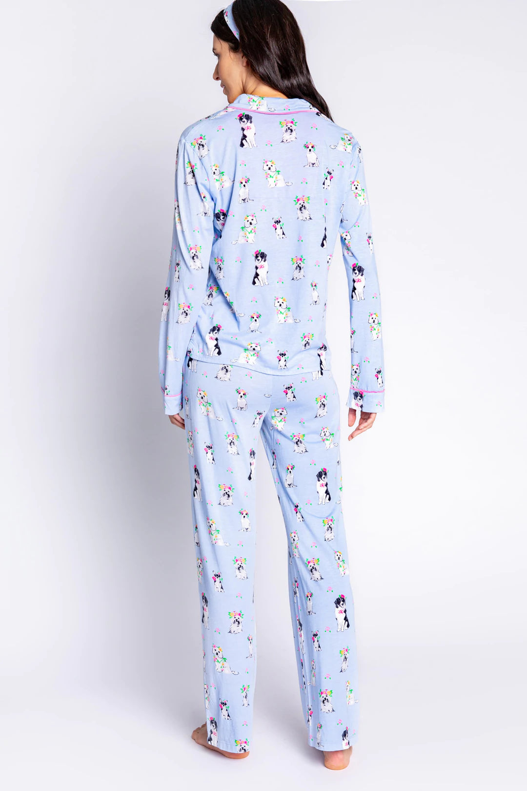 PJ Salvage - Playful Prints Dogs PJ Set - Ice Blue
