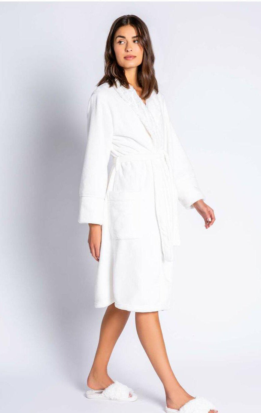 PJ Salvage Luxe Plush Robe Natural | Designed in the USA