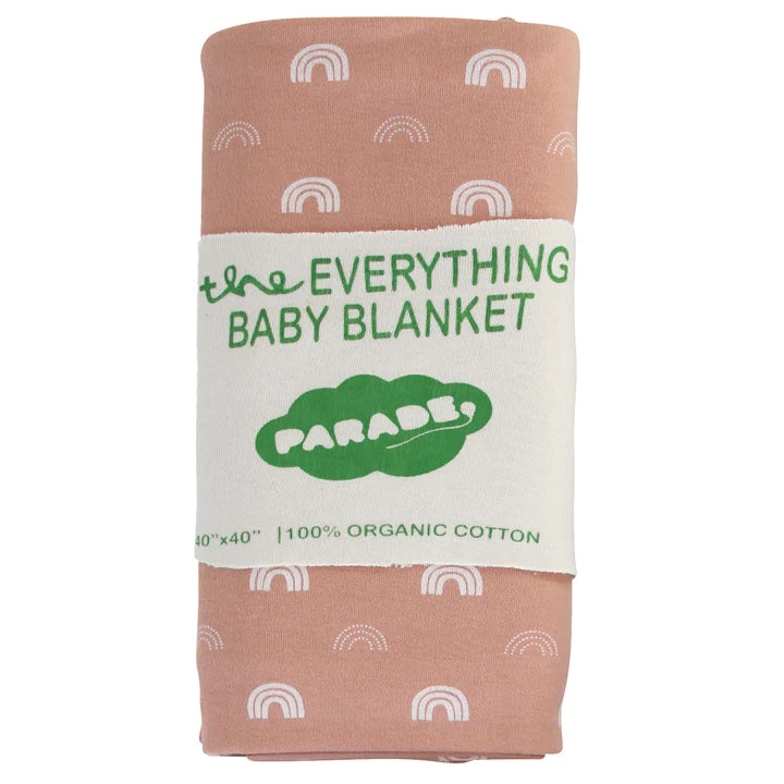 Parade Everything Baby Blanket Dusty Pink Rainbows | Organic Cotton