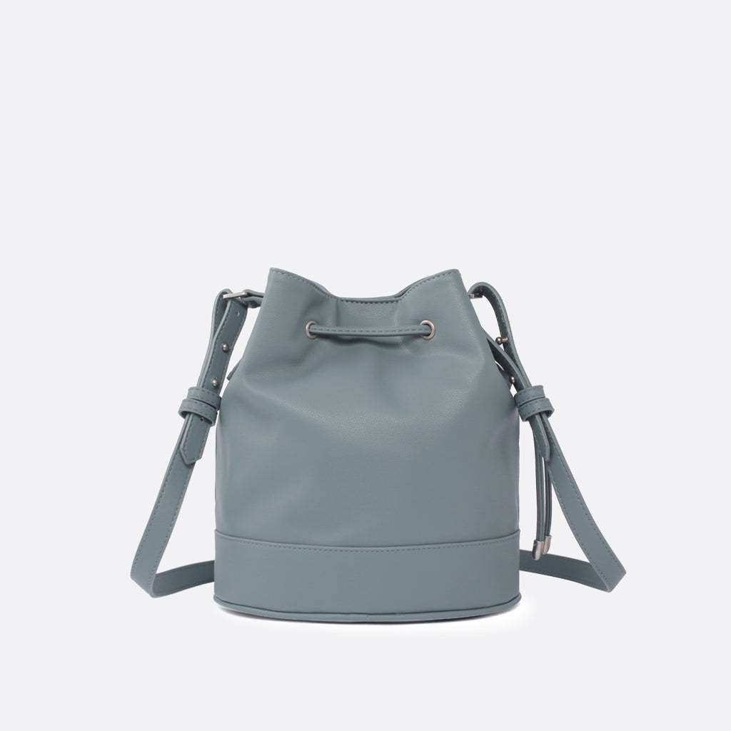 Pixie Mood Amber Bucket Bag | Mineral Blue, Vegan Leather