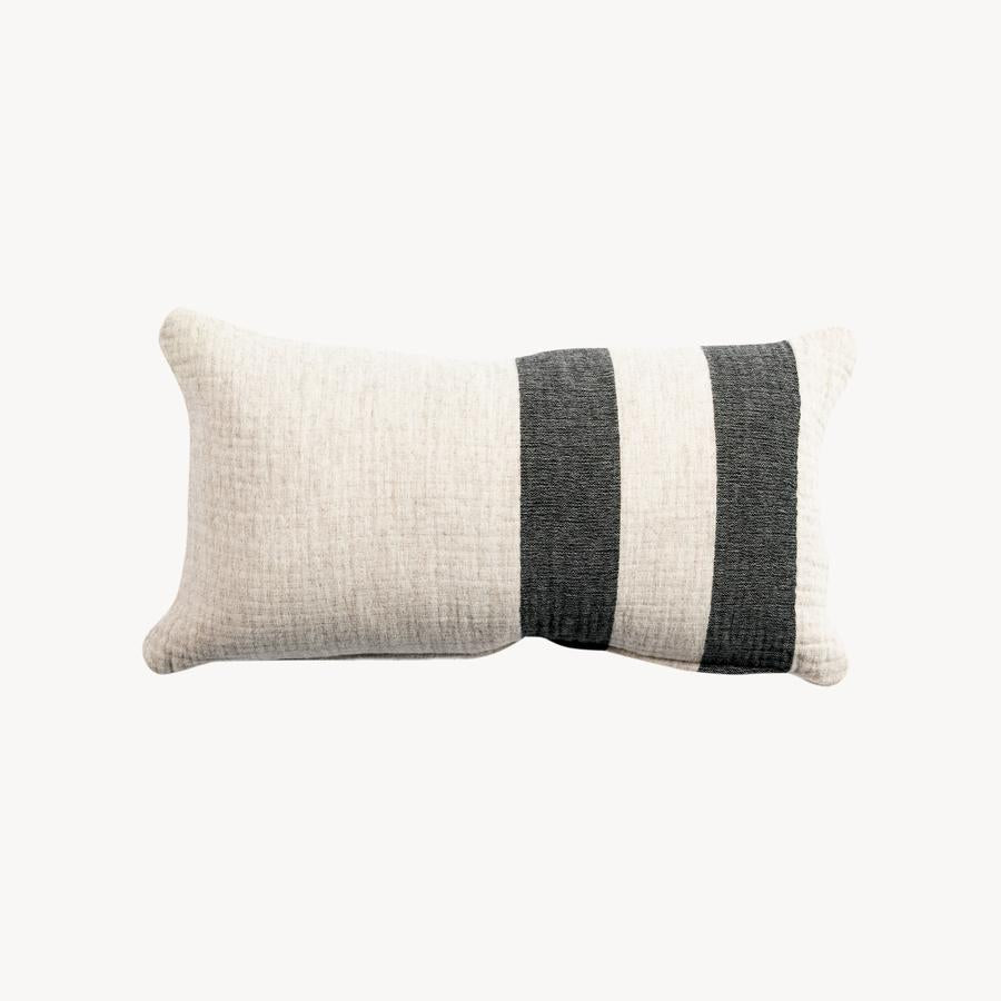 Pokoloko Heirloom Wool and Cotton Pillow Charcoal | Fair-Traded