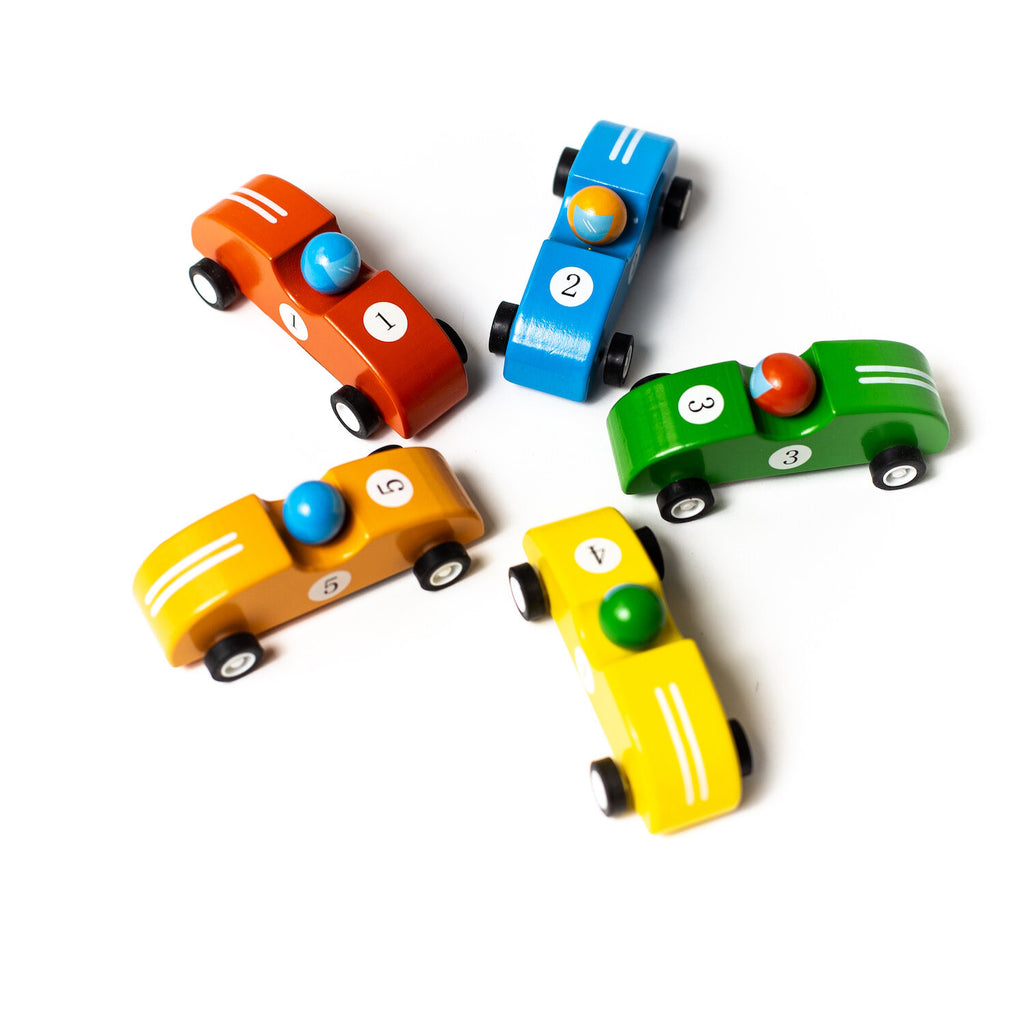 Jack Rabbit Mini Race Cars | Wooden Pull Back Toy