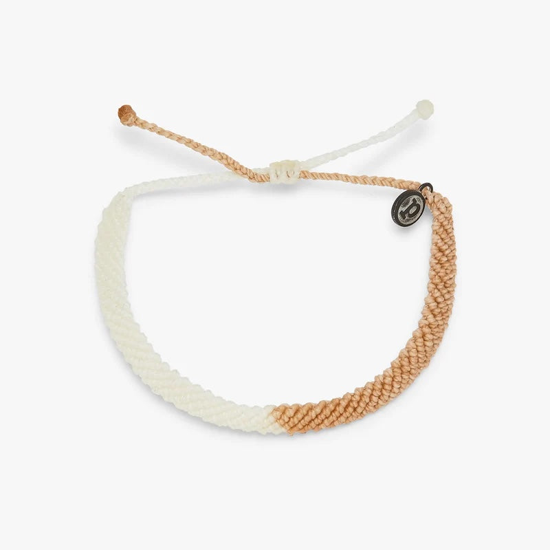 Pura Vida Half Flat Woven Bracelet | Neutral, Handmade in Costa Rica