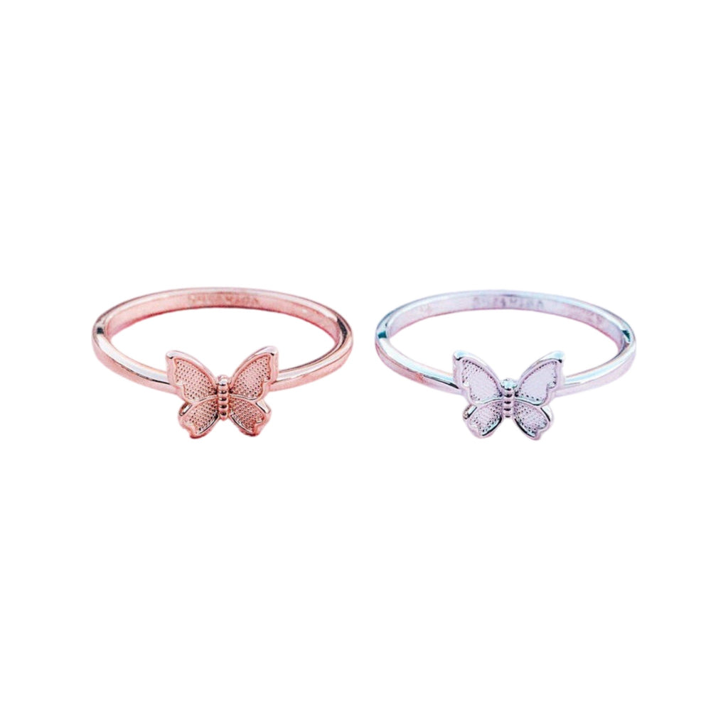 Pura Vida | Butterfly in Flight Ring, Rose Gold or Silver