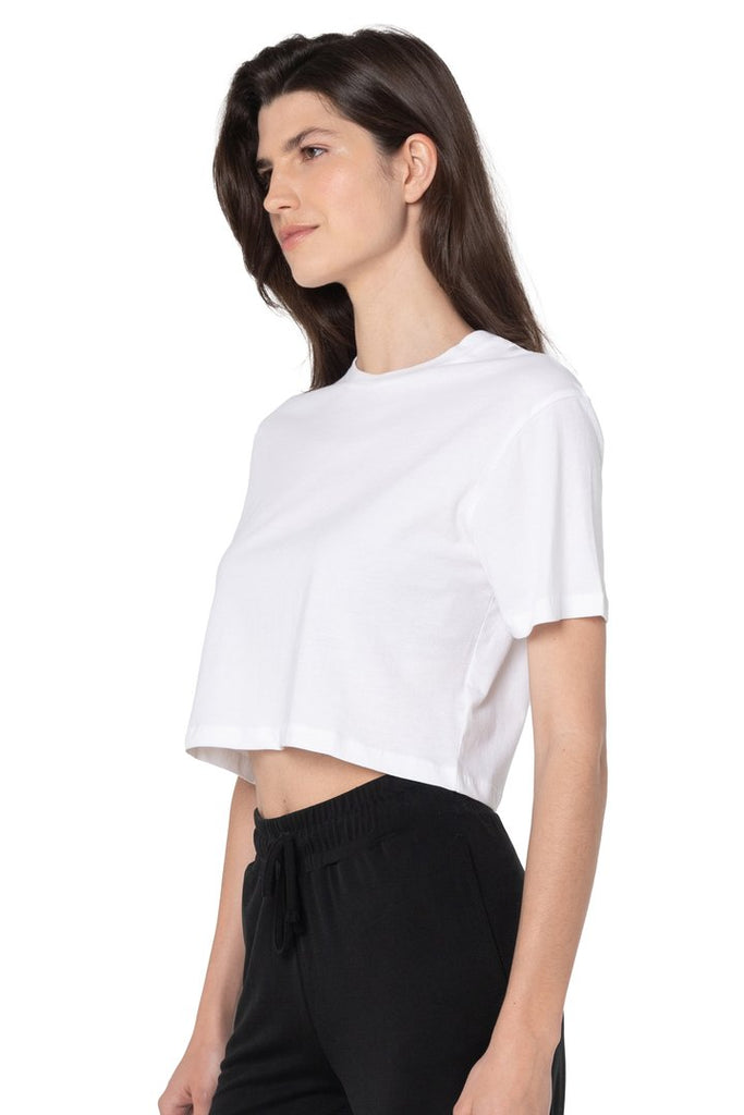 Pure & Simple Gravity Cropped Tee | White, Organic Cotton