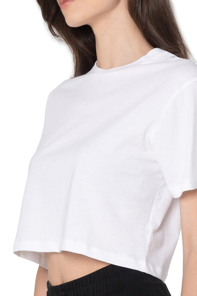 Pure & Simple Gravity Cropped Tee | White, Organic Cotton