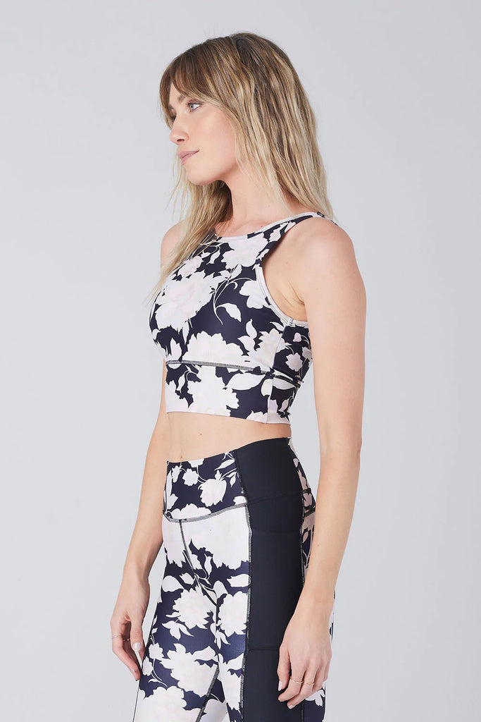 Saltwater Luxe Balance Tank Black, Pink Floral | Designed in the USA 