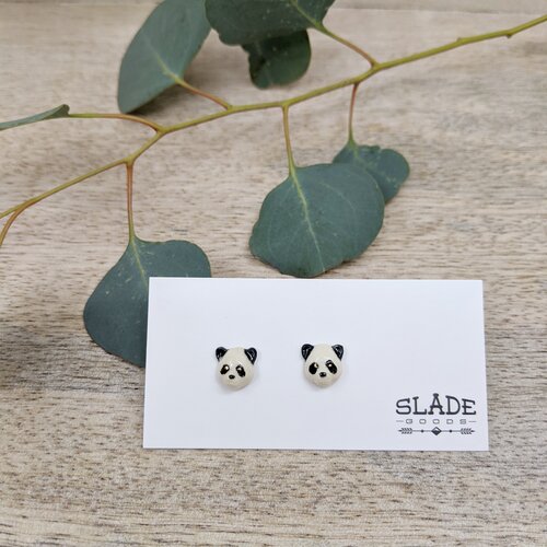 Slade Goods Panda Stud Earrings | Hand-Made Porcelain