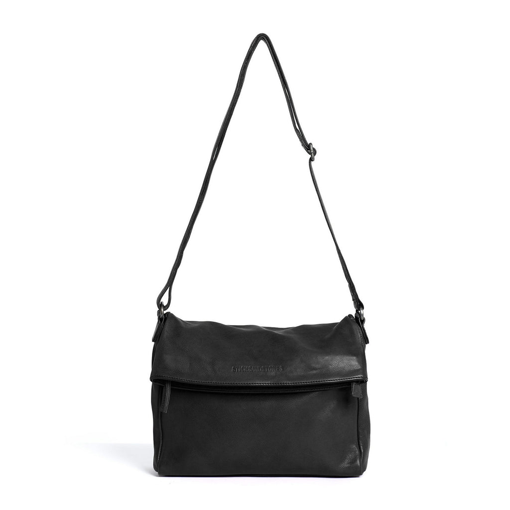 Sticks and Stones Leather Madison Bag | Black, Genuine Leather