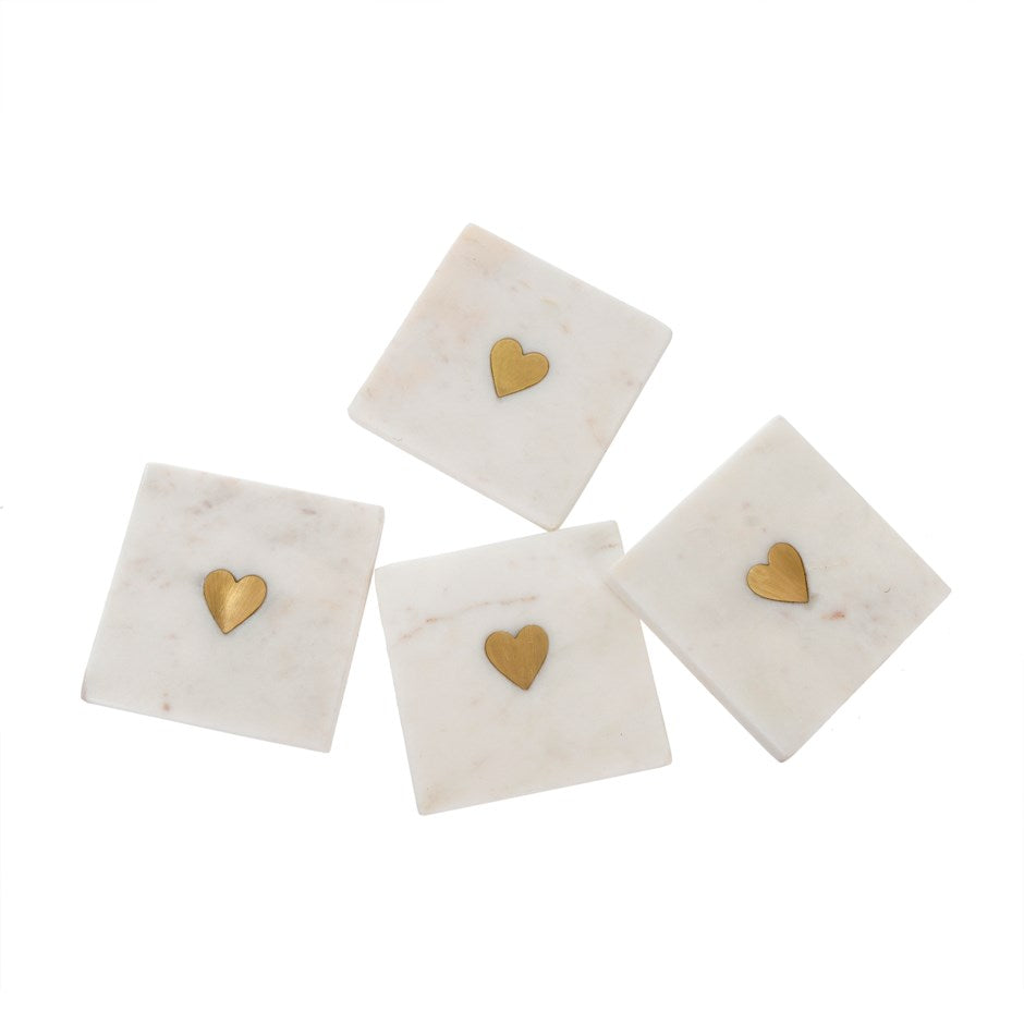 Square Sweet Heart Coasters | Marble & Brass 