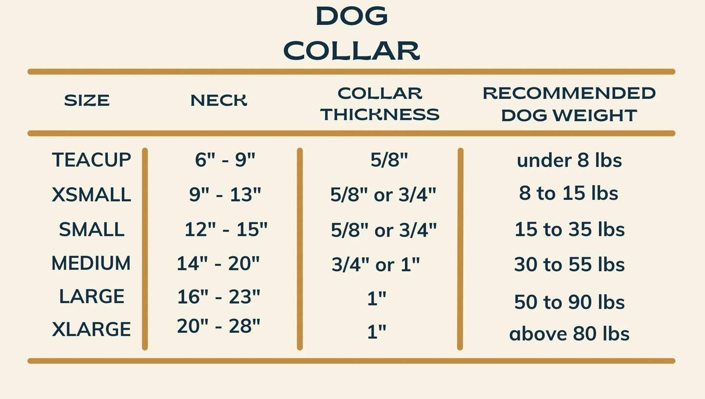 The Oxford Dog | Size Chart
