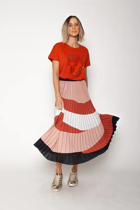 We Are The Others Sunray Skirt - Orange Lines, Designed in Australia