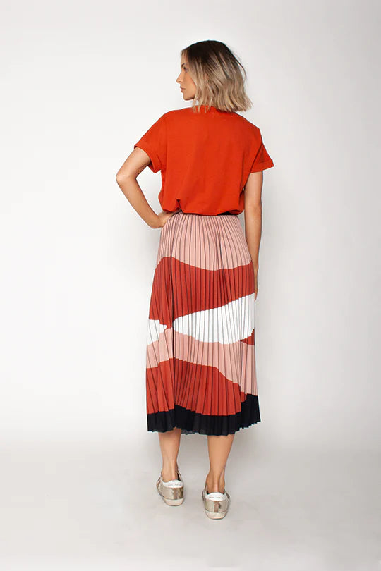 We Are The Others Sunray Skirt - Orange Lines, Designed in Australia