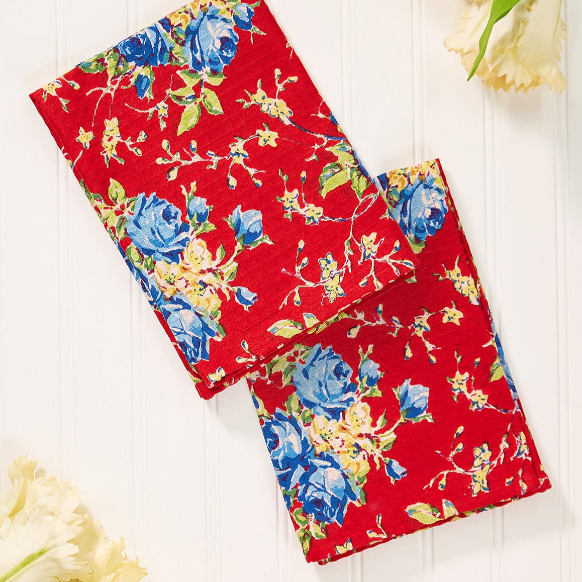 April Cornell - Tea Towel - Viola Rose Red