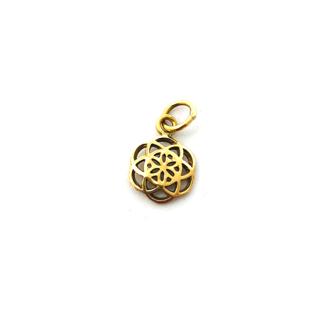 Twang & Pearl Charm Pendant Geo | Brass Sterling Silver, Made in India