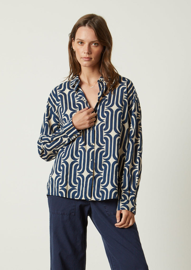 Velvet Annalise Top | Navy, Designed in the USA