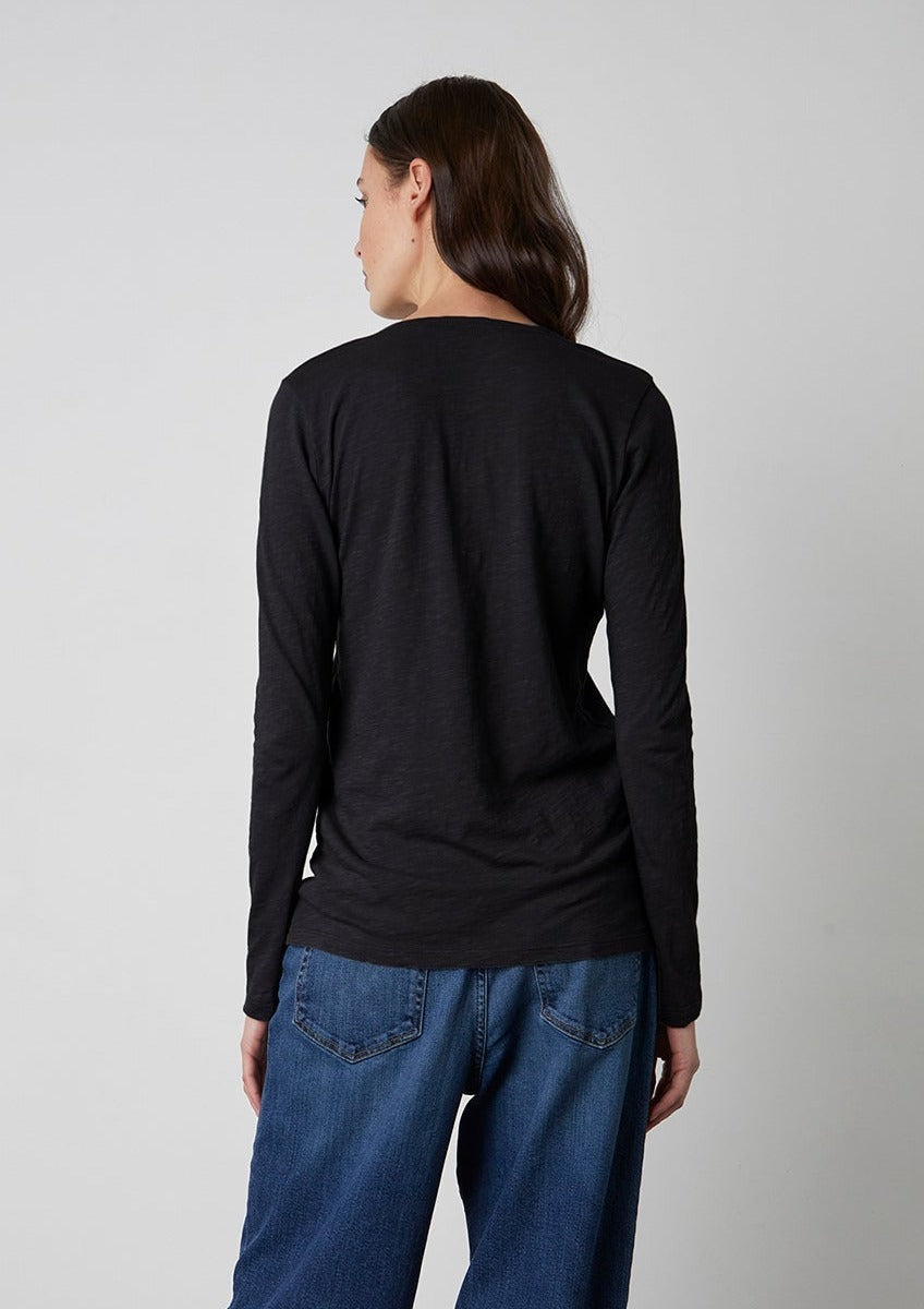Velvet Blaire Slub Top Black | Designed and Made in the USA