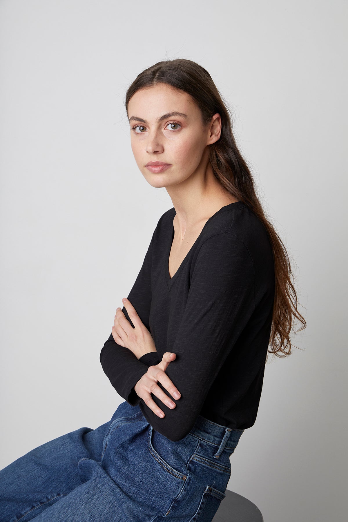 Velvet Blaire Slub Top Black | Designed and Made in the USA
