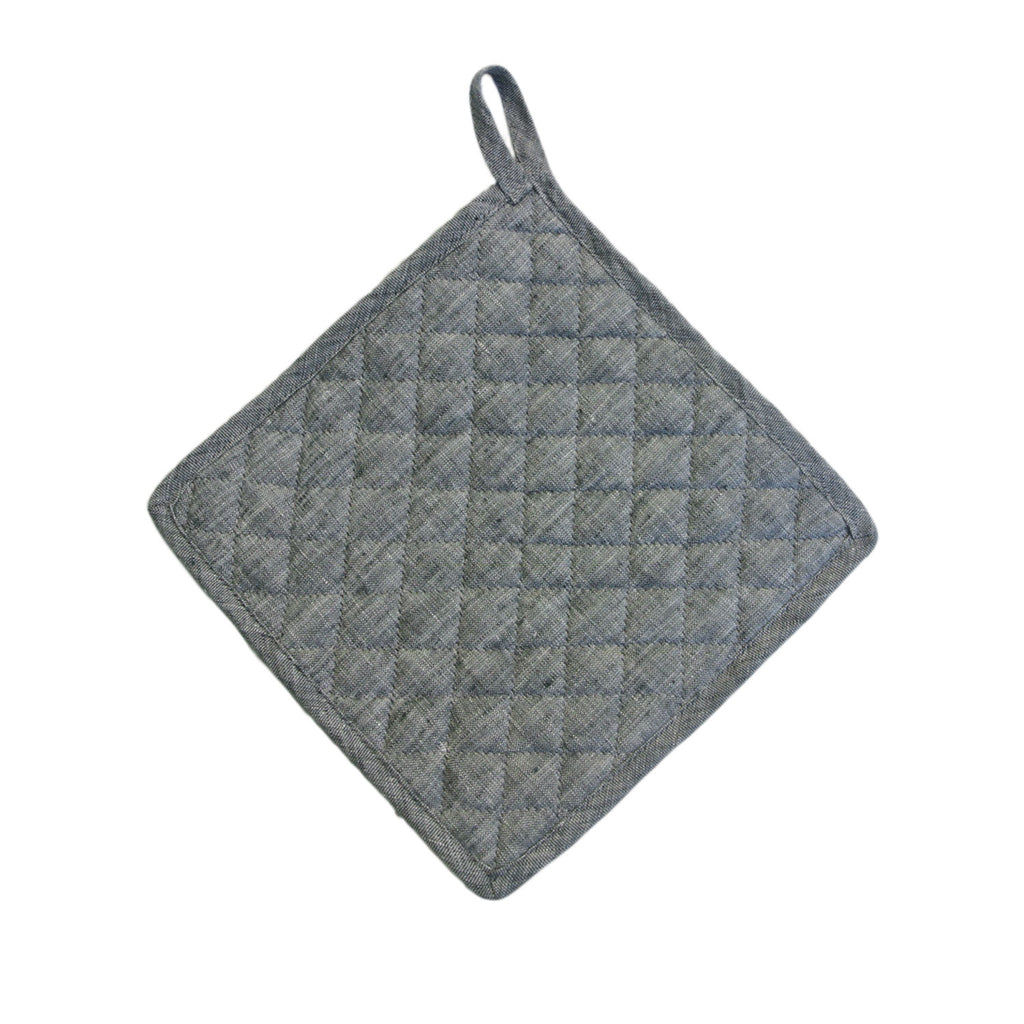 vikolino linen quilted pot holder black and white at twang and pearl