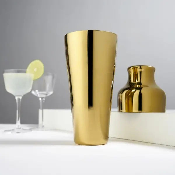 Viski Belmont Parisian Cocktail Shaker | Stainless Steel Gold Plated