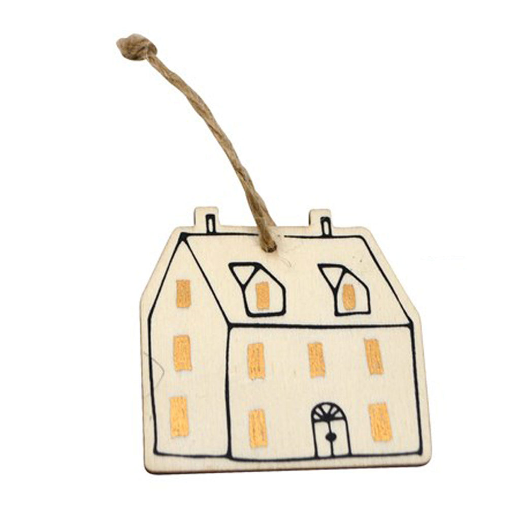Holiday Village Ornaments | Wooden