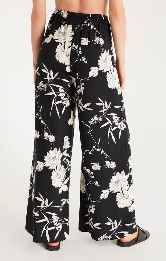 Z Supply Reese Floral Pant - Black, Designed in the USA
