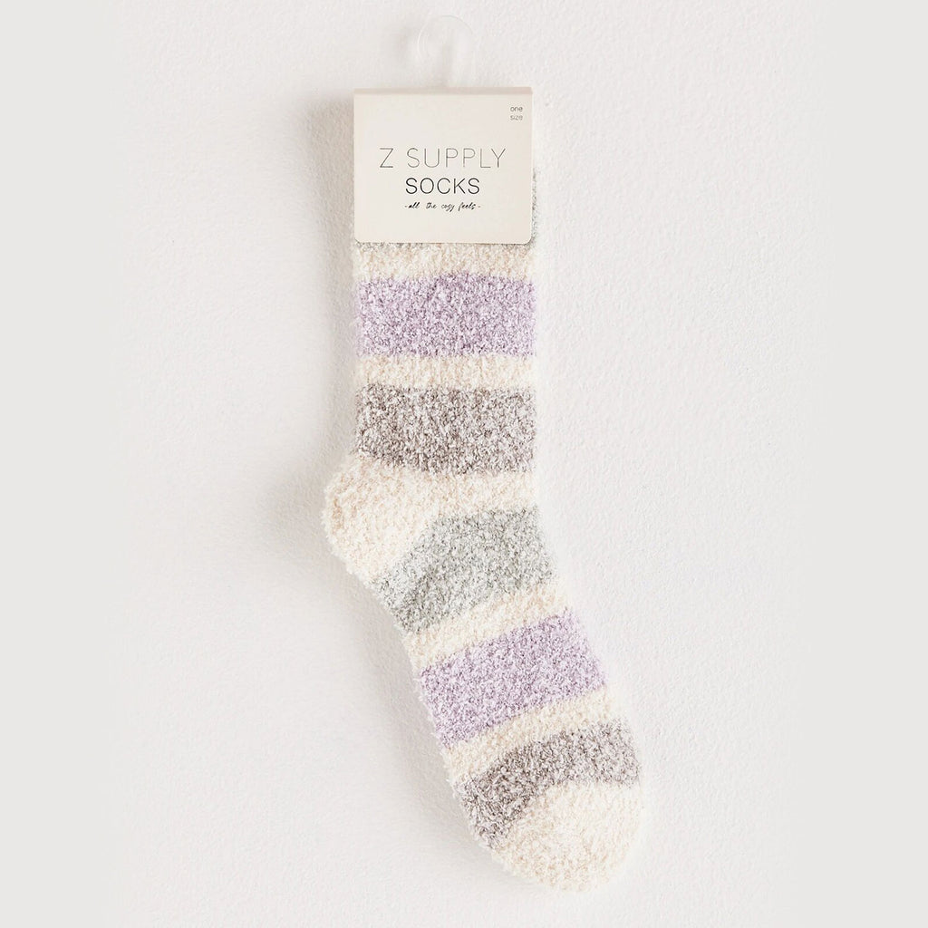 Z Supply Plush Sock | Striped Heather Grey